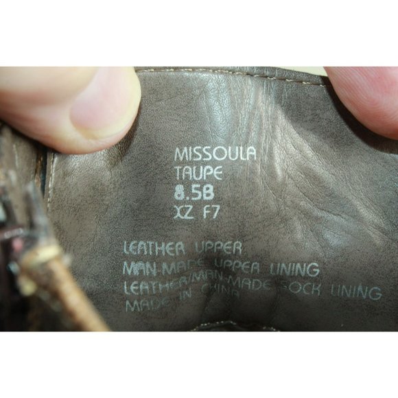 Earth Missoula Brown Leather Lace Up Side Zip Ankle Heeled Booties 8.5 B - Picture 8 of 9